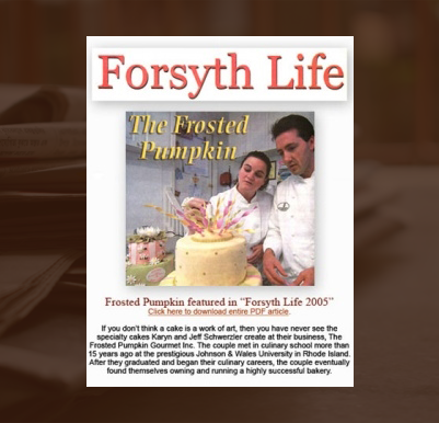Frosted Pumpkin featured in “Forsyth Life” - Frosted Pumpkin Wedding Cakes