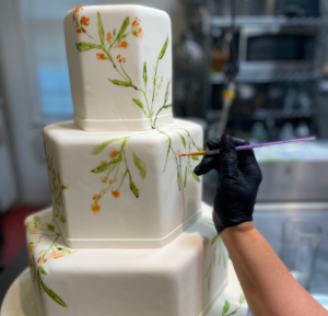 Painting a wedding cake